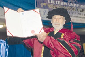 Louis D'Amore recieving doctorate degree - LIUTEBM university